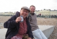 Fred Pipes and Cliff Wright sample a tipple
